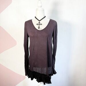 Pas De Calais Tunic With Ruffle Top Sz Small Fairy Grunge Distressed